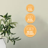 Circle Plus Music Studio Wall or Door Sign | Easy Installation | Business & Studio Signage