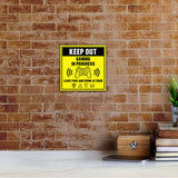 Square Plus Keep Out Gaming In Progress Leave Food And Drink At Door Wall or Door Sign | Easy Installation | Gaming Room Signage