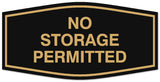 Signs ByLITA Fancy No storage permitted Sign - Laser-Engraved Lettering | Durable ABS Plastic | Vibrant Colors | Powerful Foam Tape Wall or Door Sign
