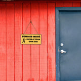 Zombies Inside Enter At Your Own Risk 5" x 10" Hanging Wall or Door Sign | Motivating Safety Signs