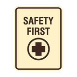 Signs ByLITA Portrait Round Safety First Wall or Door Sign