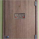 Beware Of Husband Pets Are Shady Too Wife Is Cool 5x10 Hanging Plus Wall or Door Sign | Religious Home Decor