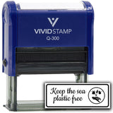 All Quality Keep The Sea Plastic Free Self-Inking Rubber Stamp | Business and Packaging Stamps