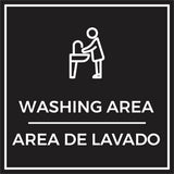 Signs ByLITA Square Washing Area Door or Wall Sign | Spanish Bilingual Business And Office Signs