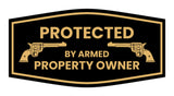 Fancy Protected by Armed Property Owner .45 Wall or Door Sign