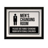 Designs ByLITA Men's Changing Room Please Use Family Changing Room With Female Children, Wall Print Art | Retail Store Decoration (Unframed or Framed)