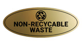 Signs ByLITA Oval Non-recyclable waste Sign - Laser-Engraved Lettering | Durable ABS Plastic | Vibrant Colors | Powerful Foam Tape