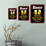 Portrait Round Plus Beer Helping Ugly People Have Sex Since 1862! Wall or Door Sign | Funny Naughty Decor