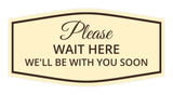 Signs ByLITA Fancy Please Wait Here for Your Turn. We'll Be With You Soon Easy Installation | Durable Construction | Barbers | Grooming and Styling | Hair Wall or Door Sign