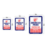 Portrait Round Plus American Pride: United We Stand Door or Wall Sign | Easy Installation | Patriotic Stars and Stripes USA Pride Sign