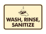 Signs ByLITA Classic Framed Wash, Rinse, Sanitize Wall or Door Sign