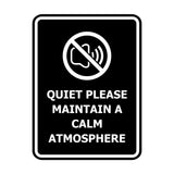 Signs ByLITA Portrait Round Quiet Please Maintain a Calm Atmosphere Door or Wall Sign Easy Installation | Directing Artists & Co-Workers | Music | Concert | Festivals