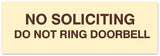 Signs ByLITA Basic No Soliciting do not ring doorbell Sign - Laser-Engraved Lettering | Durable ABS Plastic | Vibrant Colors | Powerful Foam Tape
