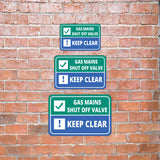 Classic Framed Plus Gas Mains Shut Off Valve Keep Clear Wall or Door Sign | Health & Safety Warning Signage