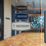 Signs ByLITA Fancy Please Sanitize Hands Before Your Service Easy Installation | Durable Construction | Barbers | Grooming and Styling | Hair Wall or Door Sign