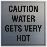 Signs ByLITA Square Caution Water Gets Very Hot Sign - Easy Installation | Durable Material