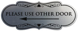 Signs ByLITA Designer Please Use Other Door (Left Arrow) Sign - Easy Installation | Durable Wall or Door Sign