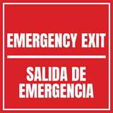 Signs ByLITA Square Emergency Exit Door or Wall Sign | Spanish Bilingual Business and Office Signs