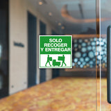 Square Plus Solo Recoger y Entregar Wall or Door Sign | Spanish | Health & Safety Warehouse Business Signage