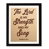 Designs ByLITA The Lord Is My Strength And My Song Exodus 15:2, Wall Print Art | Religious Home Decor (Unframed or Framed)