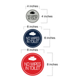 Signs ByLITA Circle No Wipes In Toilet Wall or Door Sign