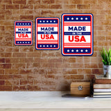 Portrait Round Plus Made In The USA Door or Wall Sign | Easy Installation | Patriotic Stars and Stripes USA Pride Sign