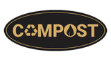Signs ByLITA Oval Compost Sign - Laser-Engraved Lettering | Durable ABS Plastic | Vibrant Colors | Powerful Foam Tape