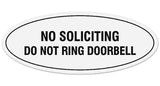 Signs ByLITA Oval No Soliciting Do Not Ring Doorbell Sign - Laser-Engraved Lettering | Durable ABS Plastic | Vibrant Colors | Powerful Foam Tape