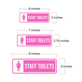 Standard Plus Staff Toilets (Pink) Door or Wall Sign