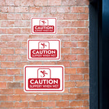 Classic Framed Plus Caution Slippery When Wet Door or Wall Sign | Workplace Health and Safety Warning Signage