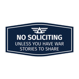 Signs ByLITA Fancy No Soliciting, Unless You Have War Stories to Share Easy Installation | Honor Veterans with Military Signs | US Pride | Businesses and Homes Wall or Door Sign