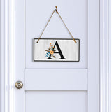 A Flower Decor 5x10 Hanging Wall or Door Sign | Alphabet Letter Room Decoration