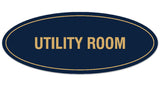 Signs ByLITA Oval Utility Room Sign - Laser-Engraved Lettering | Durable ABS Plastic | Vibrant Colors | Powerful Foam Tape