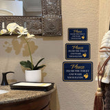 Classic Framed Plus Please Flush The Toilet And Wash Your Hands Wall or Door Sign | Office & Workspace Bathroom Signage