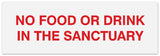 Signs ByLITA Basic No Food or Drink in the sanctuary Sign - Laser-Engraved Lettering | Durable ABS Plastic | Vibrant Colors | Powerful Foam Tape