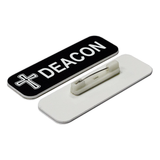 Deacon, Cross Design, 1 x 3" Name Tag/Badge, (3 Pack)