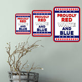 Classic Framed Plus Proudly Red, White, and Blue: American Home Door or Wall Sign | Easy Installation | Patriotic Stars and Stripes USA Pride Sign