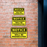 Classic Framed Plus Notice Trespassers Will Be Prosecuted Wall or Door Sign | Health & Safety Warning Signage