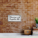 Cleaning Supplies 5x10 Hanging Plus Wall or Door Sign | Home & Office Décor