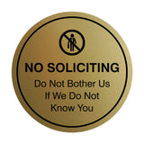Circle No Soliciting Do Not Bother Us If We Do Not Know You Wall or Door Sign