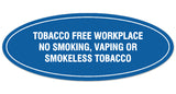 Signs ByLITA Oval Tobacco Free Workplace No Smoking, Vaping or Smokeless Tobacco Sign - Laser-Engraved Lettering | Durable ABS Plastic | Vibrant Colors | Powerful Foam Tape