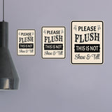 Portrait Round Plus Please Flush This Is Not Show & Tell Wall or Door Sign | Office & Workspace Bathroom Signage