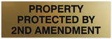 Signs ByLITA Basic Property Protected by 2nd Amendment Sign - Laser-Engraved Lettering | Durable ABS Plastic | Vibrant Colors | Powerful Foam Tape