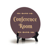 Conference Room Circle Table Sign with Acrylic Stand (5x5") | Office Décor