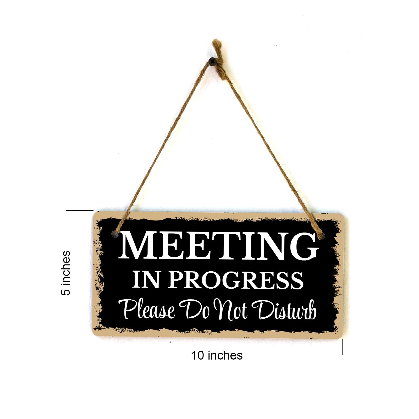 Do Not Disturb Door Hanger Sign, Meeting In Progress Office Door Sign, 10x5