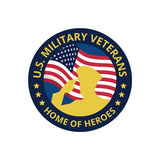 Circle Plus U.S. Military Veterans: Home of Heroes Door or Wall Sign Honor Veterans with Military Signs | US Pride | Veteran Gratitude and Discount Signs