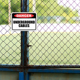 Classic Framed Plus Danger Underground Cable Door or Wall Sign | Business Protection Construction Site Warehouse & Shop Area