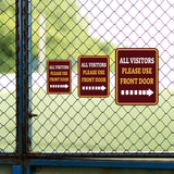 Portrait Round Plus All Visitors Please Use Front Door Wall or Door Sign | Health And Safety Office Signage