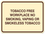 Signs ByLITA Classic Framed TOBACCO FREE WORKPLACE NO SMOKING, VAPING OR SMOKELESS TOBACCO Door or Wall Sign Durable ABS Plastic | Laser Engraved | Easy Installation | Elegant Design