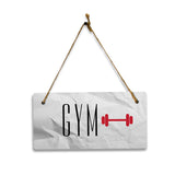 Gym 5x10 Hanging Plus Wall or Door Sign | Rustic Twine | Range of Vibrant Decor Styles | Room Signs For Home and Business